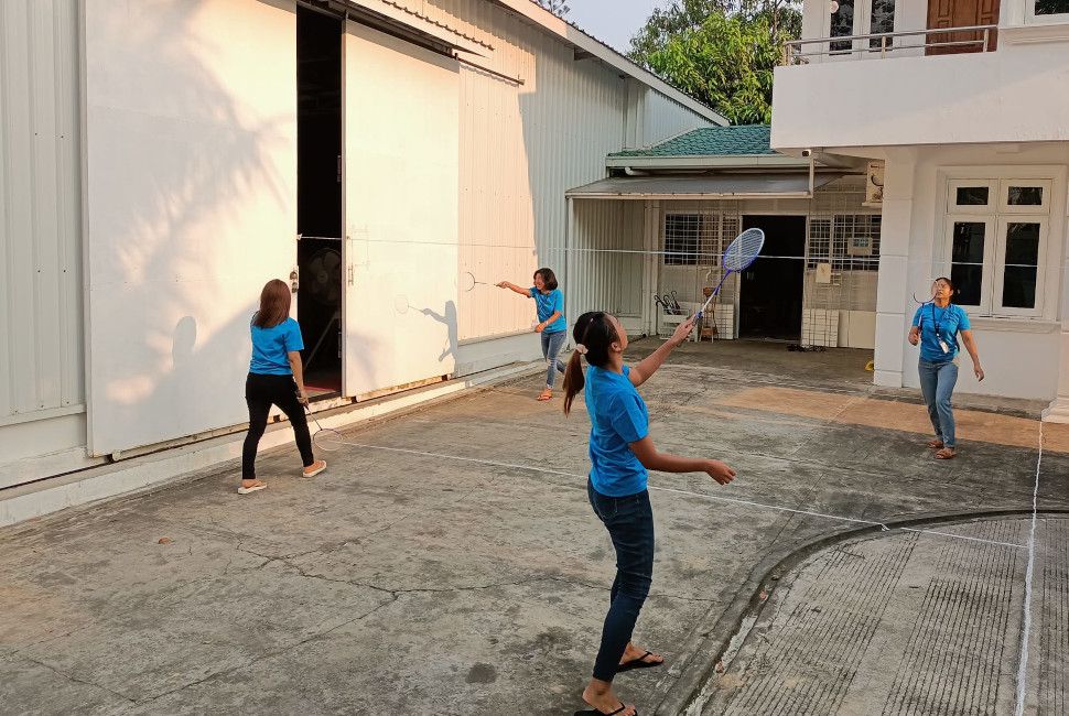 The Team Enjoys Playing Badminton The Team Enjoys Playing Badminton